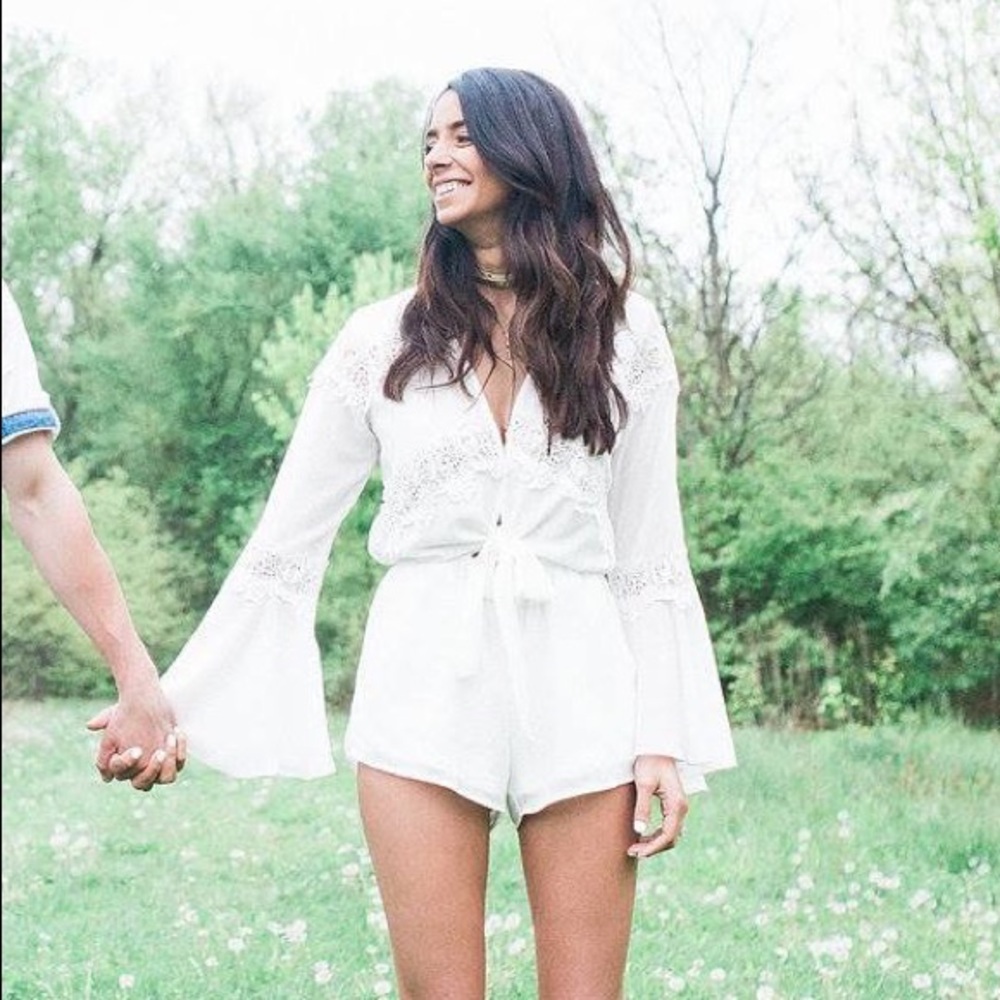 Forever 21 white lace romper